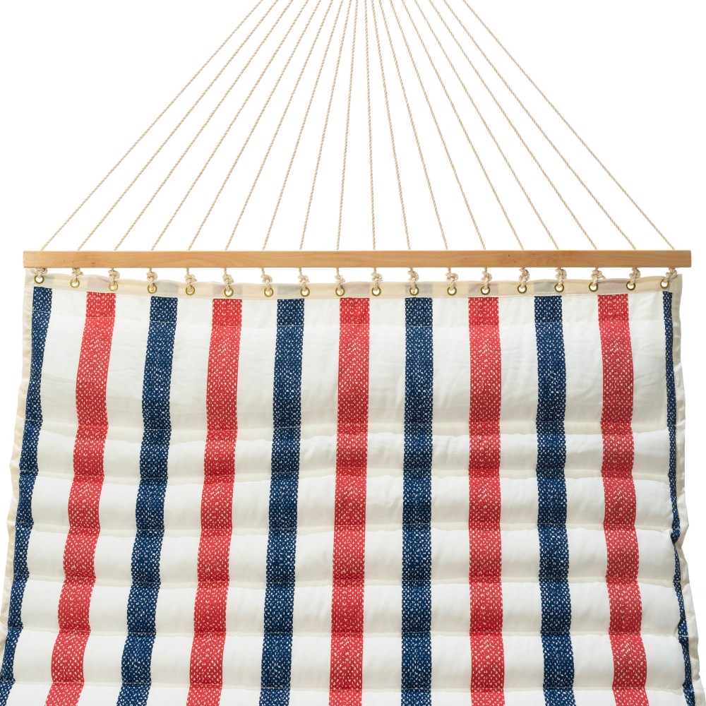 Large Polyester Pillowtop Hammock - Red, White & Blue Stripe
