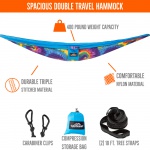 Double Travel Hammock Combo with Space Saving Stand & Storage Bag - Tie Dye