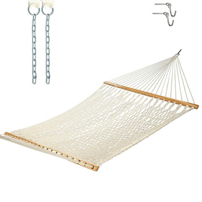13 ft. Double Traditional Cotton Rope Hammock with Hanging Hardware Included