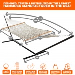 13 ft. Double Traditional Cotton Rope Hammock with Heavy Duty Hammock Stand Combo