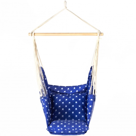 Deluxe Pillowtop Swing With Quick Dry Fabric - Blue Dobby Weave