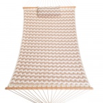 Large Double Quilted Hammock with Detachable Pillow - Beige Chevron
