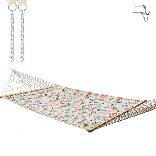 Large Double Quick Dry Fabric Hammock - Tropical Print