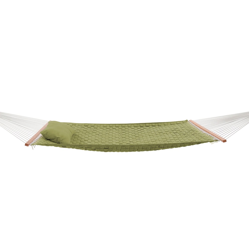 Large Soft Weave Hammock with Pillow & Storage Bag - Green