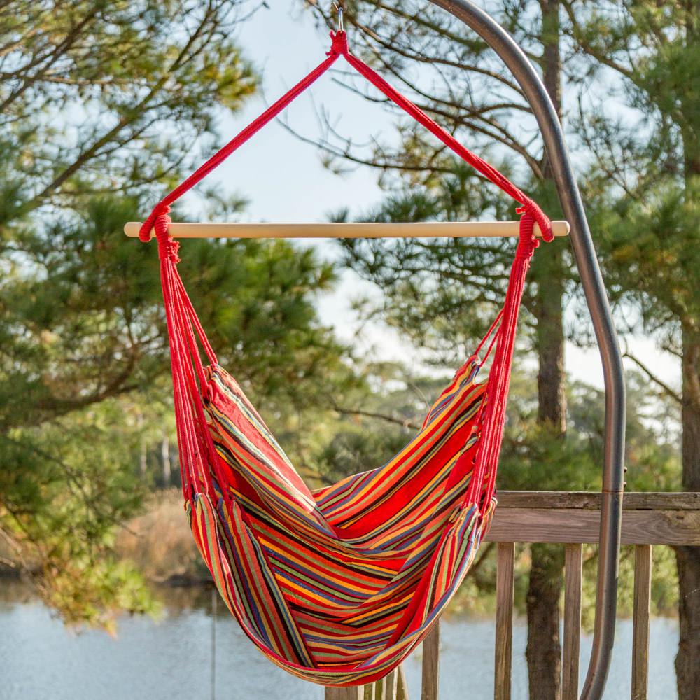 Single Quick Dry Fabric Swing - Red Stripe